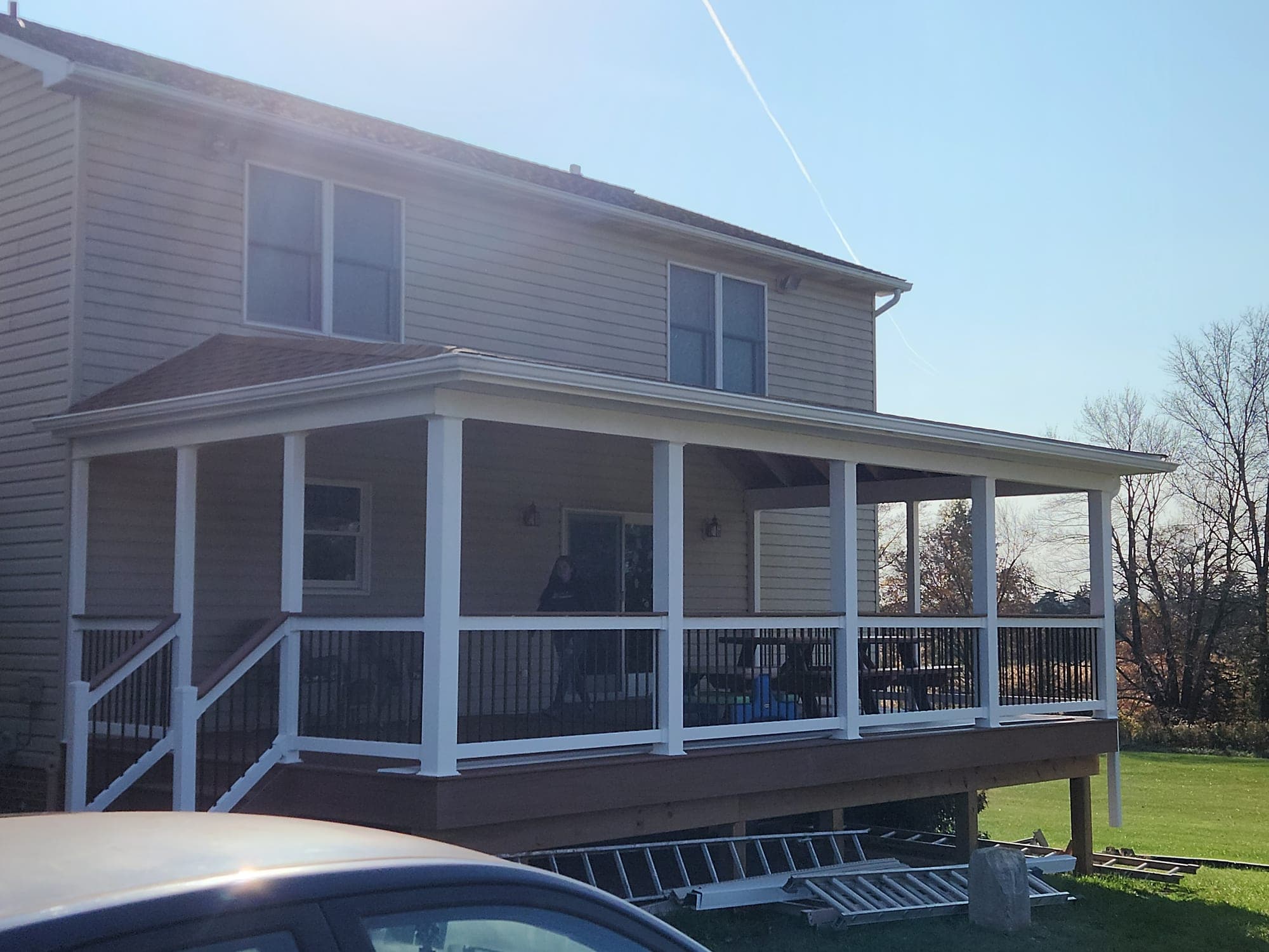 Finished screened porch